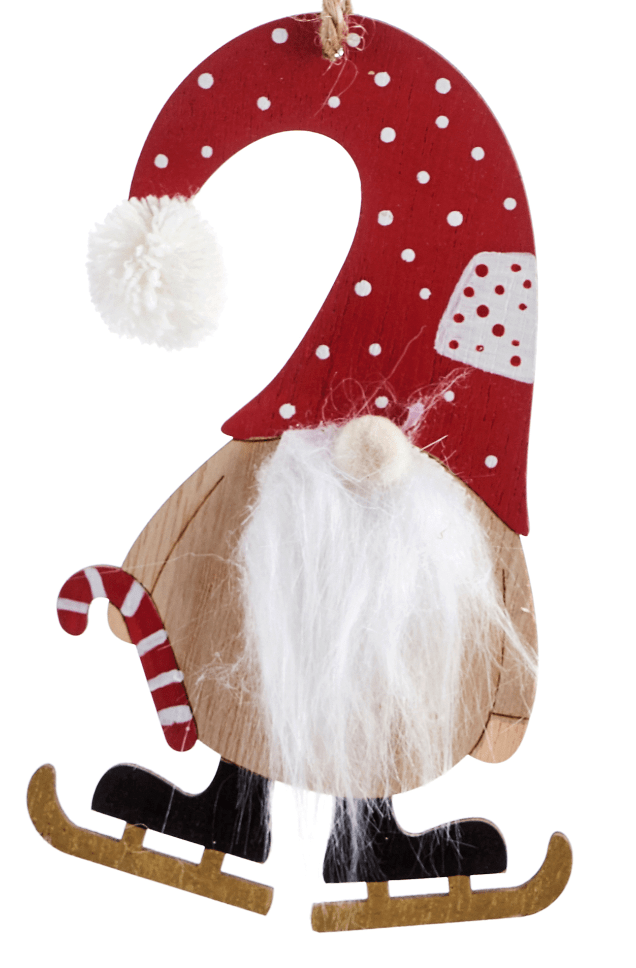 Seasonal & Holiday Decorations Candy Cane Gnome Ornament, 3 Assorted Designs GC-682805-CC