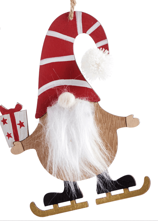 Seasonal & Holiday Decorations Gift Gnome Ornament, 3 Assorted Designs GC-682805-G