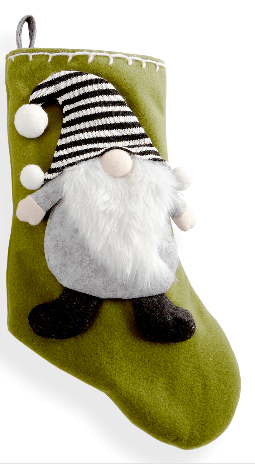 Seasonal & Holiday Decorations Green 3D Gnome Stockings GC-681282-G