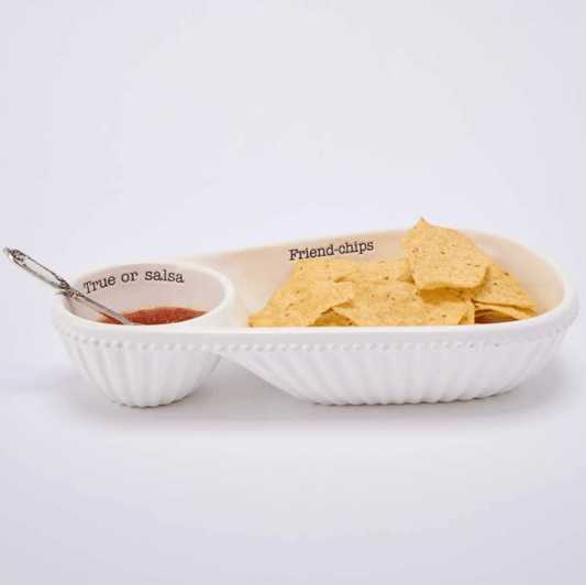 Serving Dishes Serving Dishes - Chips & Salsa Dip Dish - Mud Pie MP-41800069