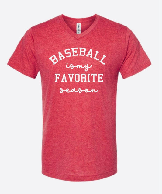 Shirts & Tops Baseball Is My Favorite Season Short Sleeve T-Shirt - Red