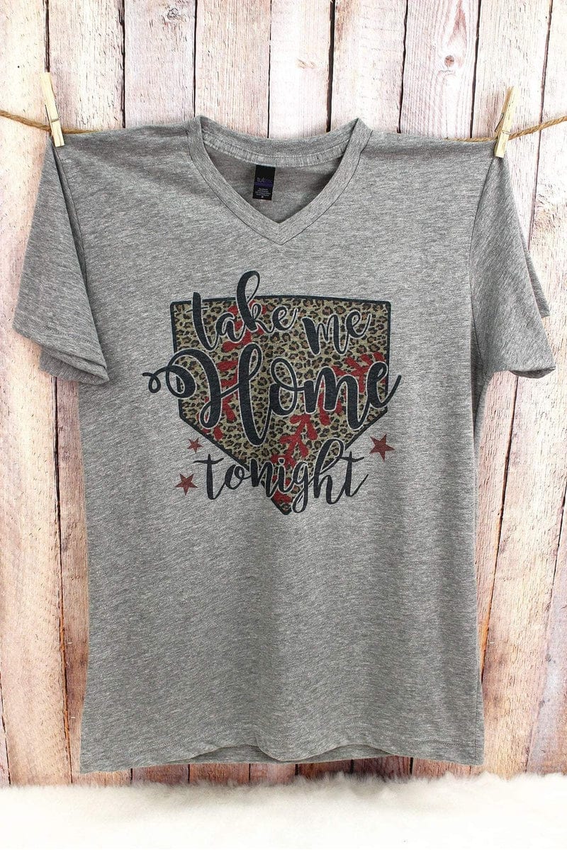 Shirts & Tops Take Me Home Tonight - Unisex Poly-Rich Blend V-Neck Tee - Heather Gray