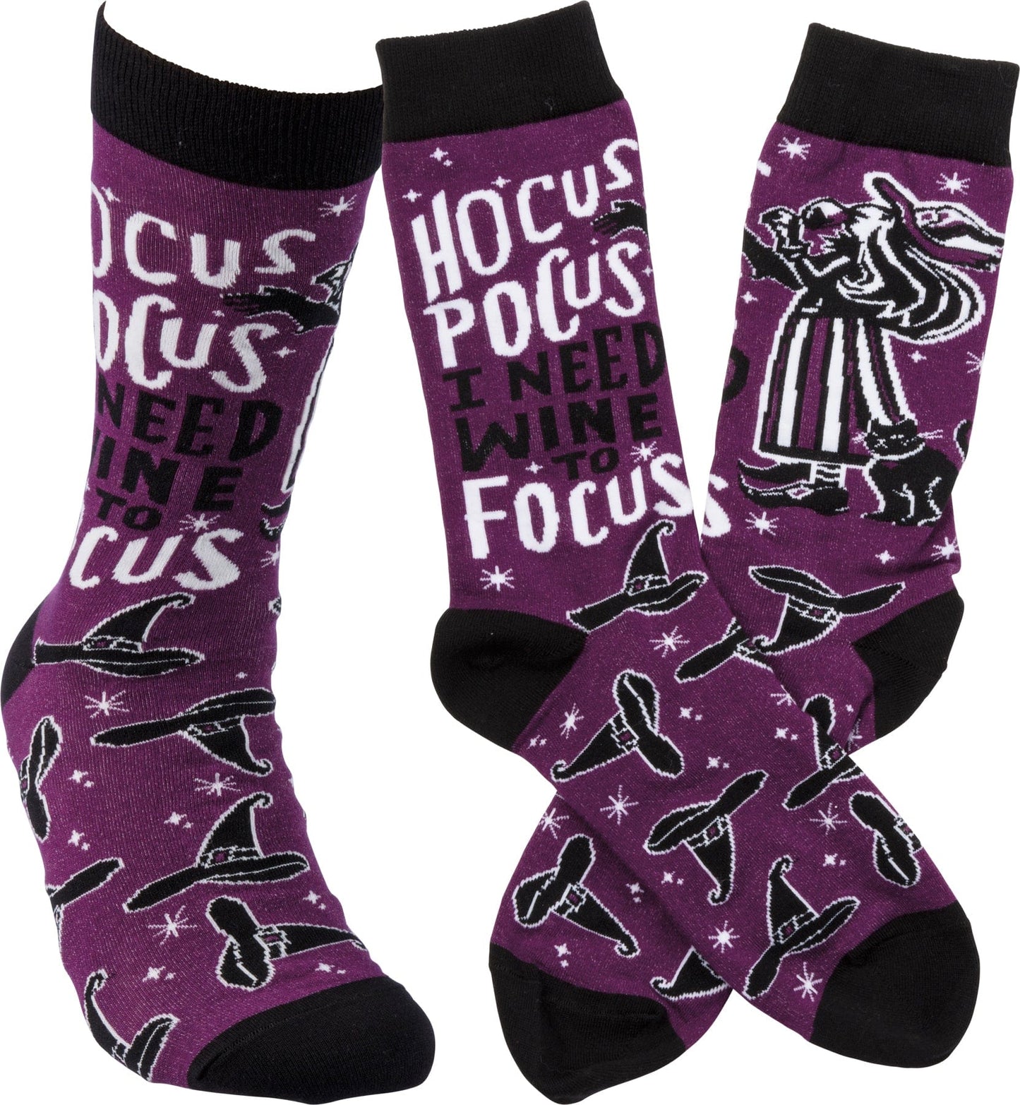 Socks One Size Fits Most Socks - Hocus Pocus I Need Wine To Focus PBK-114112