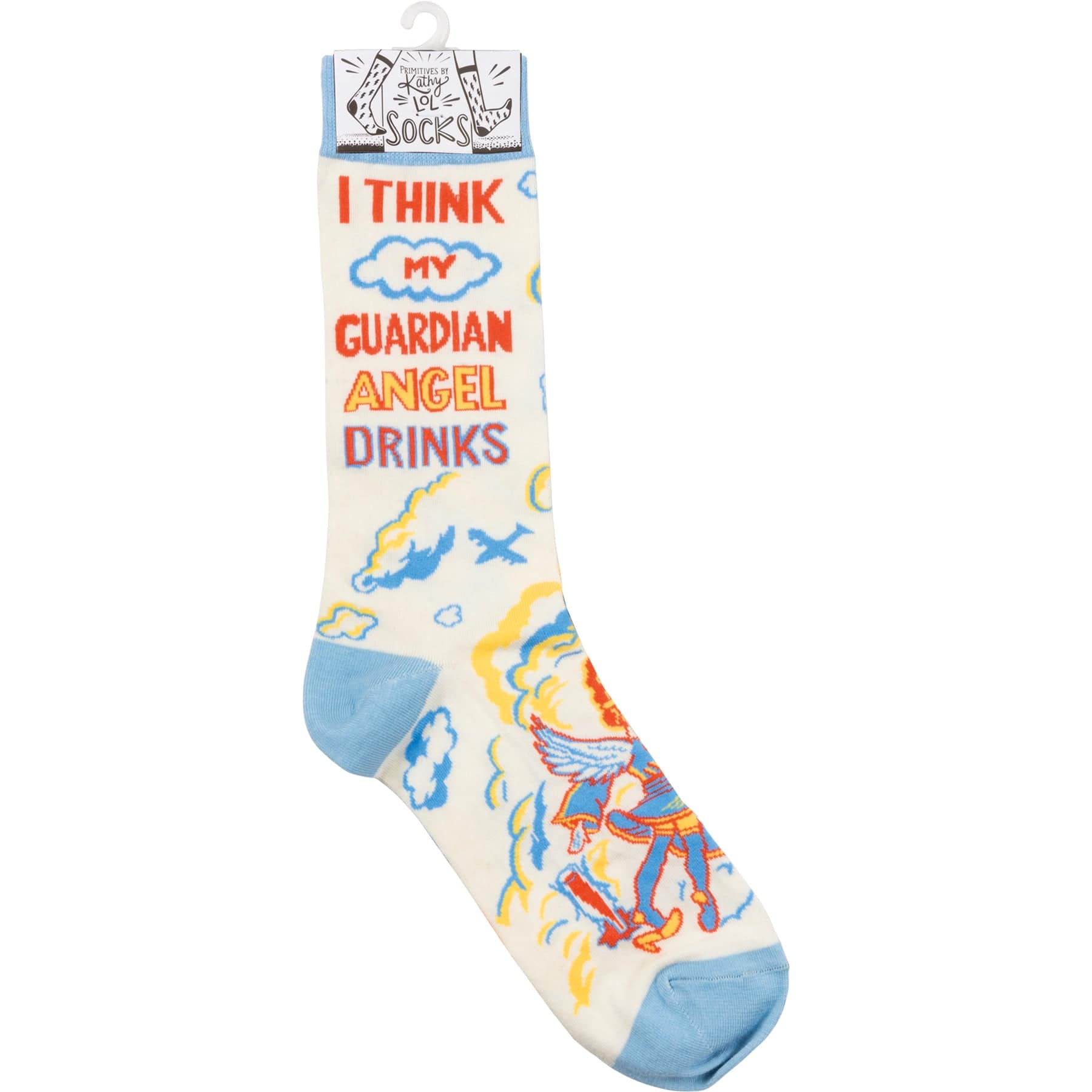 Socks One Size Fits Most Socks - I Think My Guardian Angel Drinks PBK- 34067