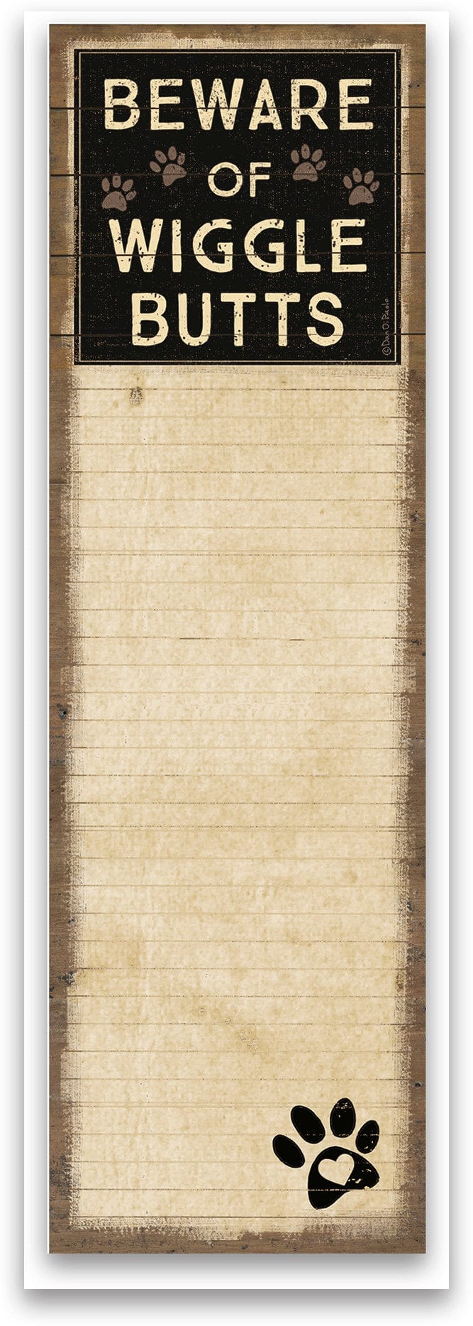 Stationery List Notepad - Beware Of Wigglebutts PBK - 103591