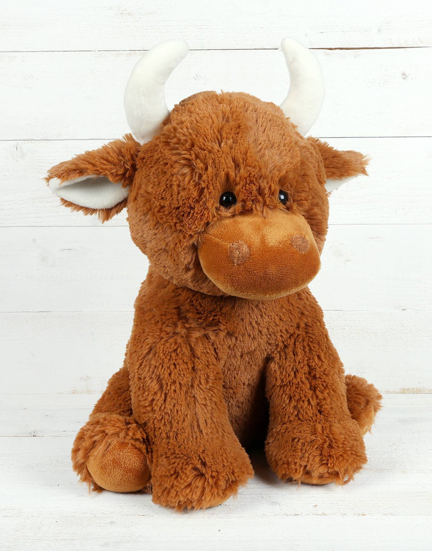 Stuffed Animals Scottish Highland Cow Super Soft Toy - Large Brown - 12 inch JO-MRT80254-30