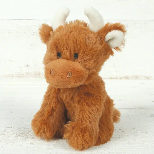 Stuffed Animals Scottish Highland Cow Super Soft Toy - Mini Brown - 5 inch JO-MRT80254-4