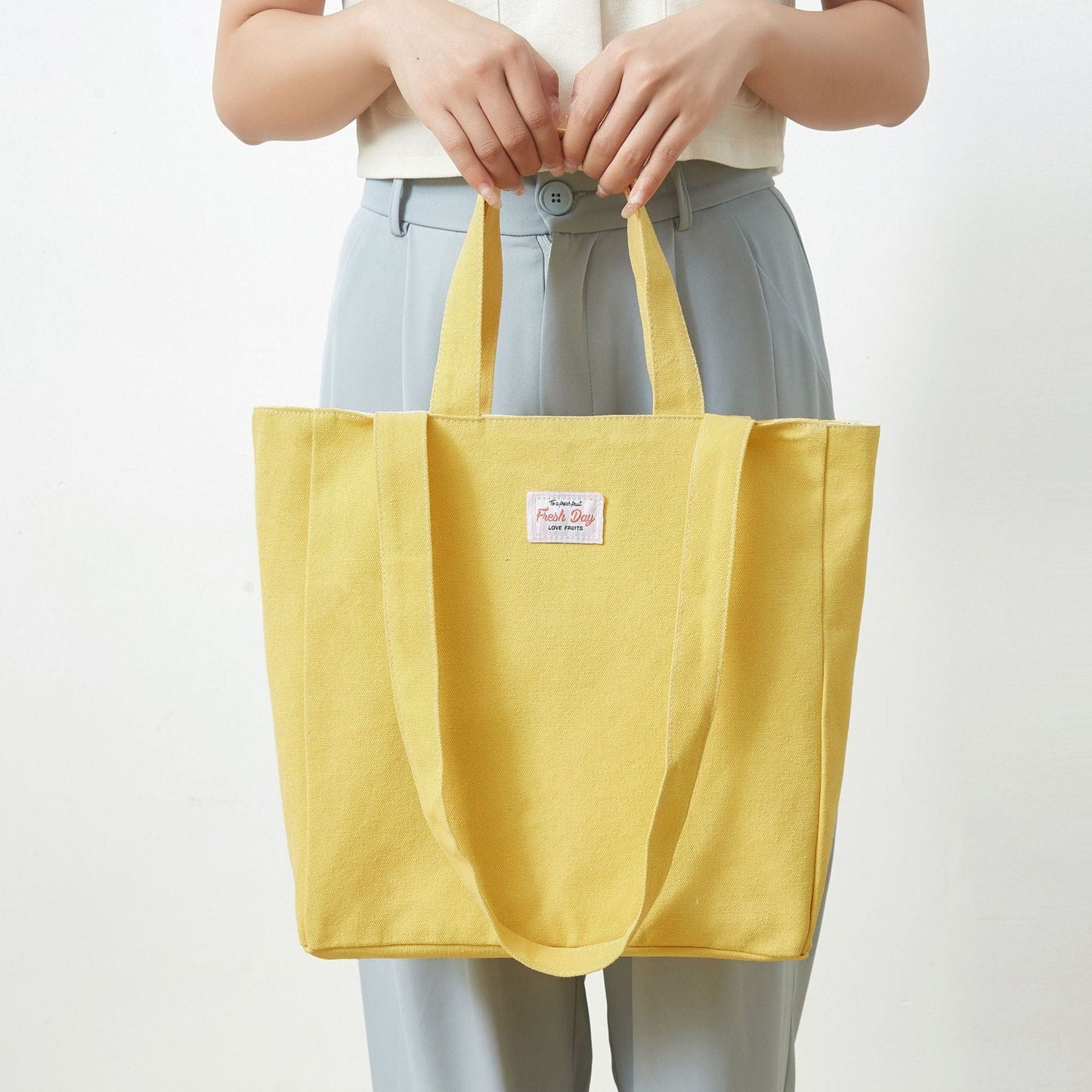 Tote Bag Tote Bag - Double Handle Two-Sided Fruit Canvas Shopping Bags